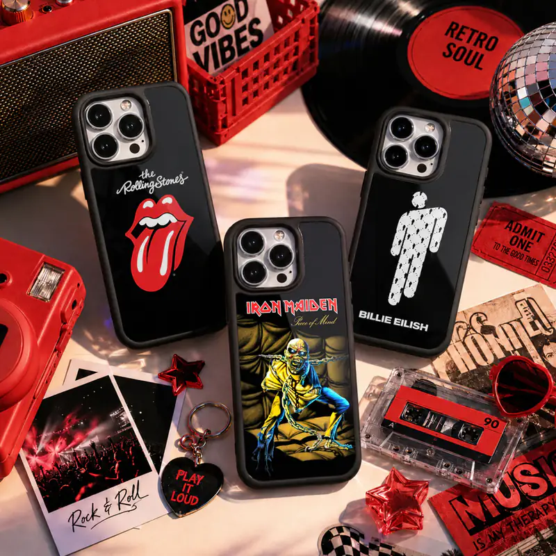Rolling Stones, Iron Maiden and Billie Eilish phone cases among records and cassettes